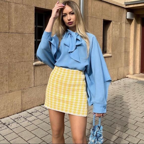 Zara Cape Sleeve Blouse New Viscose - Picture 3 of 8